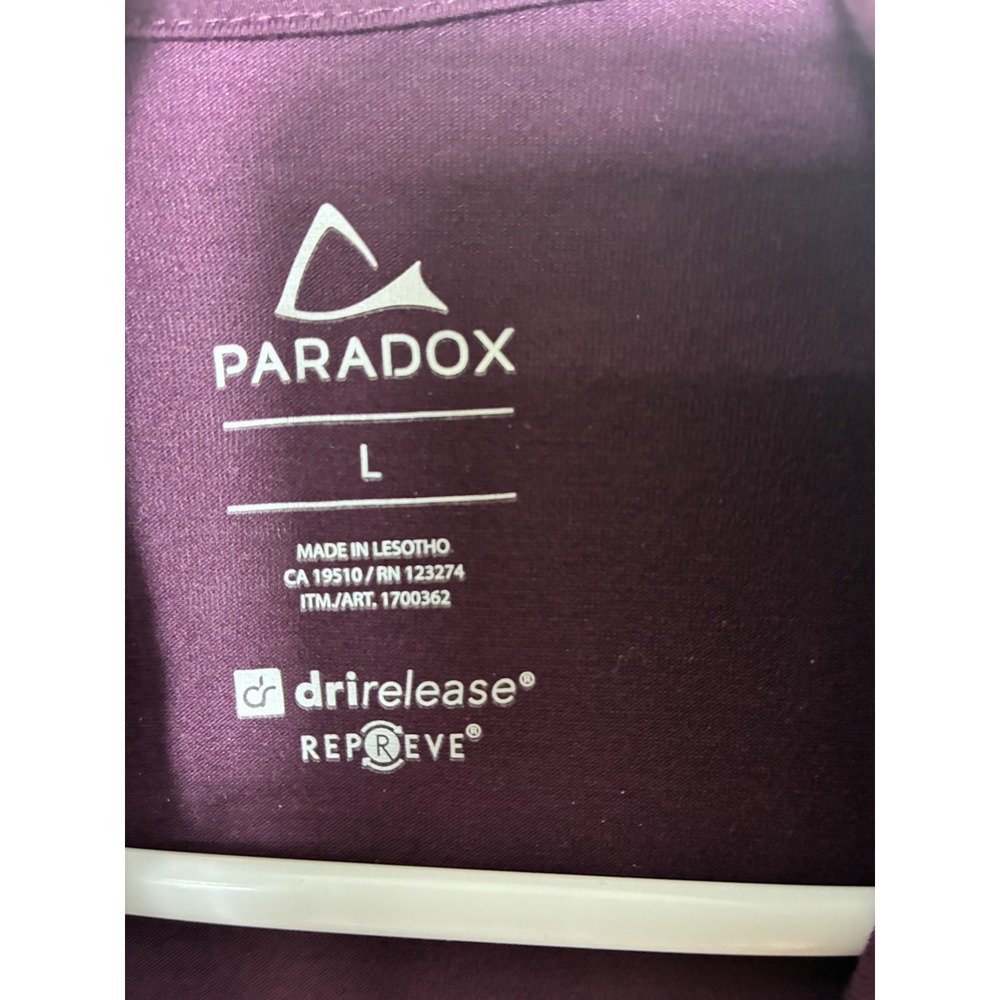 Paradox Merino Wool Blend Baselayer Pullover Top Women's Large Burgundy Outdoor - Picture 3 of 8